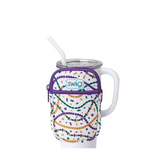 Swig Life Hey Mister Neoprene Mega Mug Pouch with Zipper on a White 40oz Mega Mug
