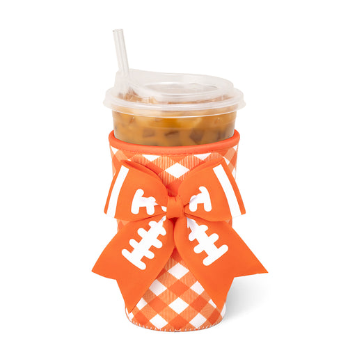 Gameday Gingham Orange Medium Iced Cup Coolie