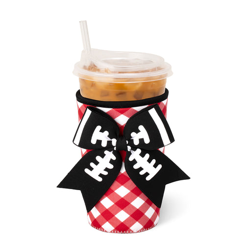 Gameday Gingham Red + Black Medium Iced Cup Coolie