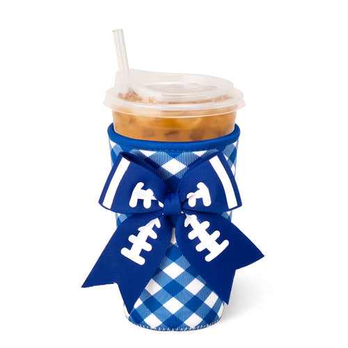 Gameday Gingham Royal Medium Iced Cup Coolie