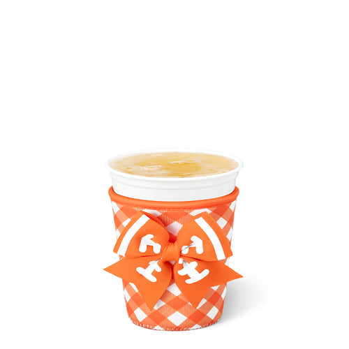 Gameday Gingham Orange Small Iced Cup Coolie