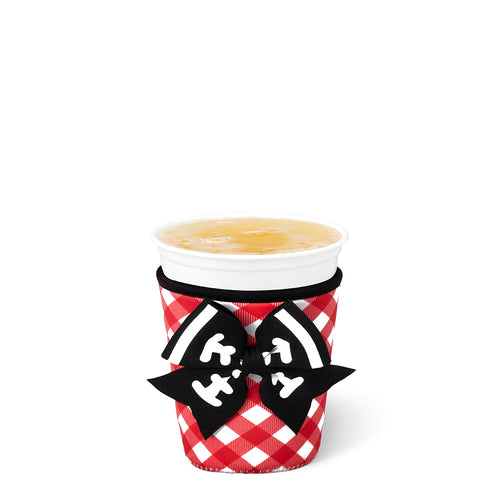 Gameday Gingham Red + Black Small Iced Cup Coolie