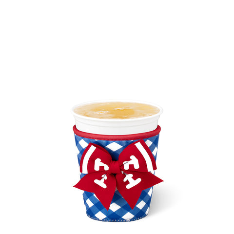 Gameday Gingham Royal Small Iced Cup Coolie