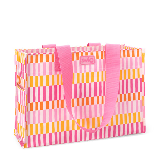 Swig Life Sherbet Stripe Laminated Large Reusable Bag