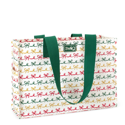 Christmas Bows Reusable Gift Bag Large