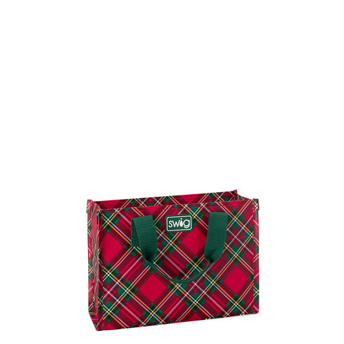 Christmas Plaid Reusable Gift Bag Small