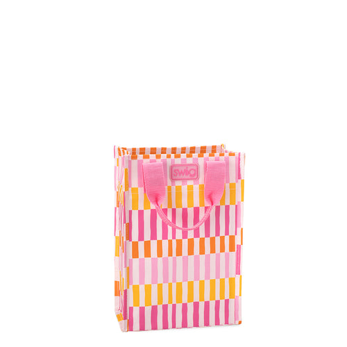 Swig Life Sherbet Stripe Laminated Tall Reusable Bag