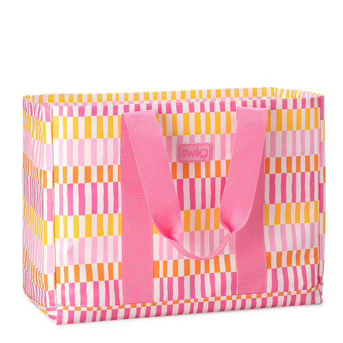Swig Life Sherbet Stripe Laminated Jumbo Reusable Bag