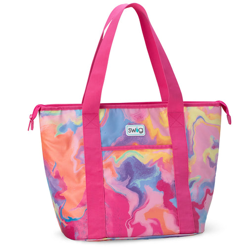 Swig Life Candy Crush Insulated Zippi Cooler with zipper enclosure and shoulder straps