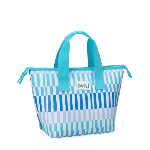 Swig Life Glacier Stripe Insulated Lunchi Lunch Bag with zipper enclosure