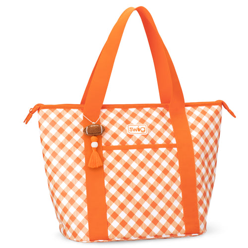 Gameday Gingham Orange Zippi 36 Cooler