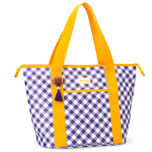 Gameday Gingham Purple + Yellow Zippi 36 Cooler