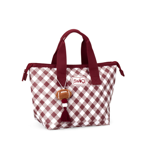 Gameday Gingham Maroon Loopi Tote Bag