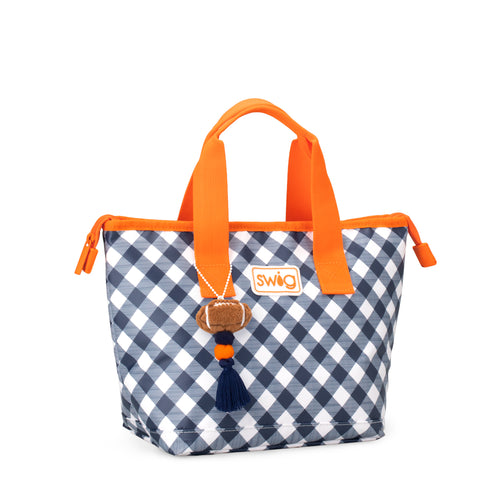 Gameday Gingham Navy + Orange Lunchi Lunch Bag