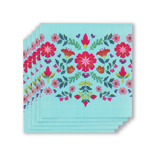 Flora Azul Cocktail Napkins