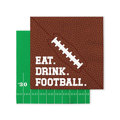 Eat. Drink. Football Cocktail Napkins