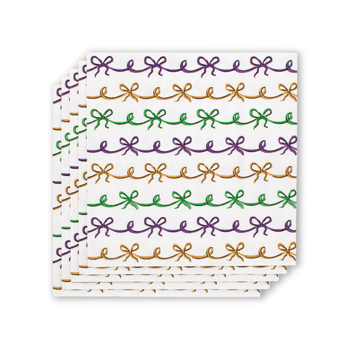 Mardi Gras Bows Cocktail Napkins