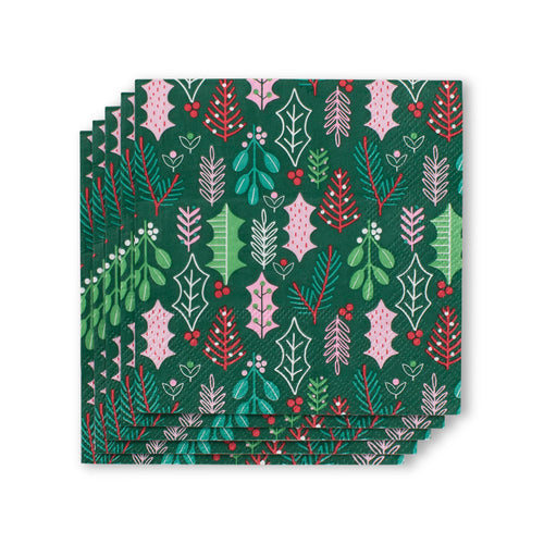 Merry Mistletoe Cocktail Napkins