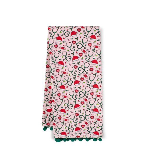 Santa's Scrubs Tea Towel