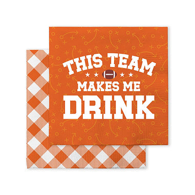 This Team Makes Me Drink Orange Cocktail Napkins