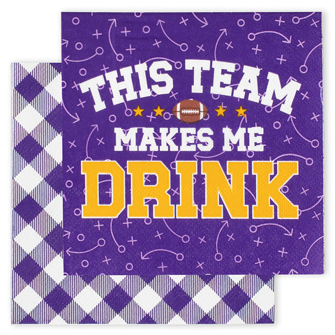 This Team Makes Me Drink Maroon Cocktail Napkins