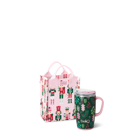 Winter Cardinals + Christmas Plaid Tumbler Gift Set
