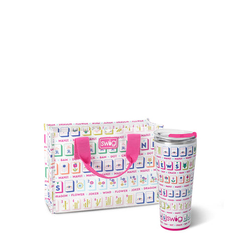 Winter Cardinals + Christmas Plaid Tumbler Gift Set