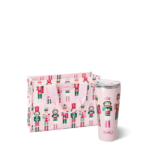 Winter Cardinals + Christmas Plaid Tumbler Gift Set