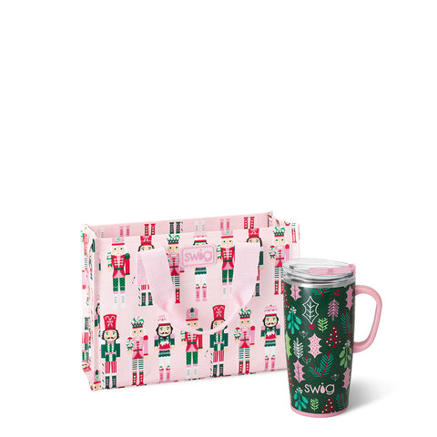 Winter Cardinals + Christmas Plaid Tumbler Gift Set