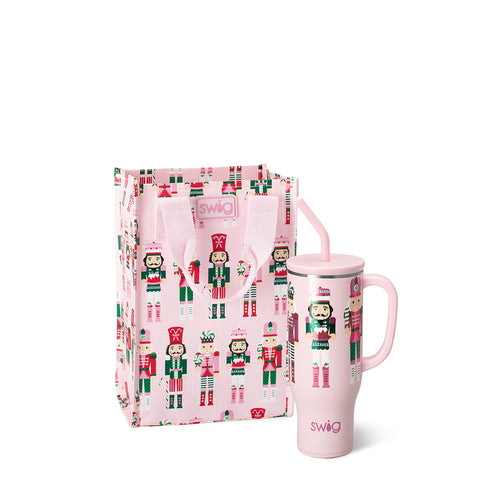 Winter Cardinals + Christmas Plaid Tumbler Gift Set