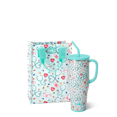 Winter Cardinals + Christmas Plaid Tumbler Gift Set