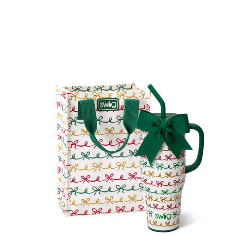 Christmas Bows Mega Mug 40oz Gift Set