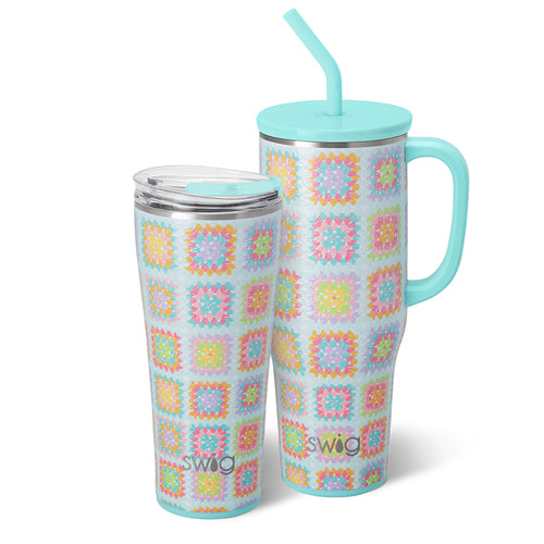 Swig Life Close Knit Mega Set including a 32oz Tumbler and a 40oz Mega Mug