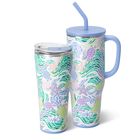 Glitter Clear + Aqua Reusable Straw Set