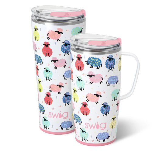 Swig Life Counting Sheep XL Set including a 22oz Travel Mug and a 32oz Tumbler 