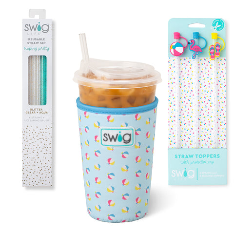Beach Balls Medium Iced Cup Coolie