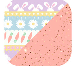 Swig Life Bunny Trail + Peach Glitter Reusable Straw Set with six straws and cleaning brush - Swig Life