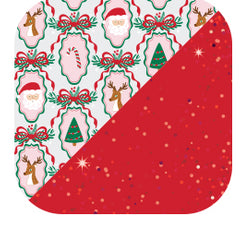 Christmas Cameos + Red Glitter Reusable Straw Set - Swig Life