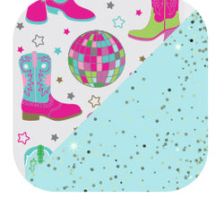 Swig Life Disco Cowgirl + Aqua Glitter Reusable Straw Set with six straws and cleaning brush - Swig Life