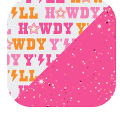 Swig Life Howdy Y'all + Pink Glitter Reusable Straw Set with six straws and cleaning brush - Swig Life