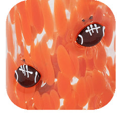 Orange Football Charm Glass 17oz - Swig Life