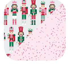 Sugar Plum Soldiers + Light Pink Glitter Reusable Straw Set - Swig Life