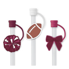 We've Got Spirit Maroon Straw Topper Set - Swig Life