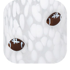 White Football Charm Glass 17oz - Swig Life