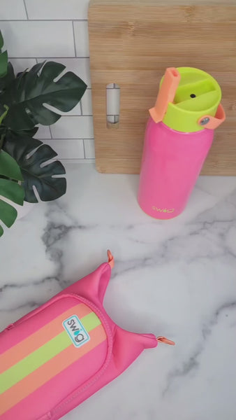 Video showing Swig Life Tutti Frutti Water Bottle Sling, calling out features and design benefits