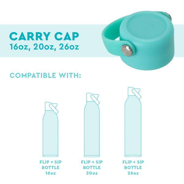 Swig Life Aqua Carry Cap for Flip + Sip Bottle sizes 16oz, 20oz, and 26oz