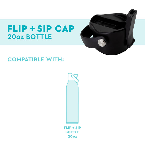 Swig Life Black Flip + Cap fit guide for 20oz Flip + Sip Bottles