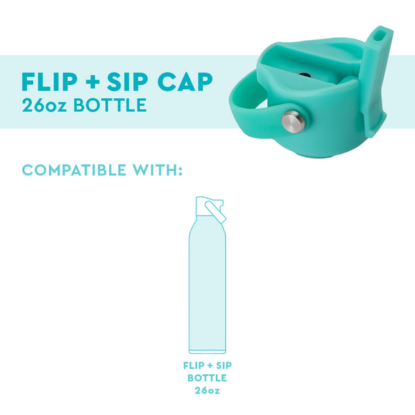 Swig Life Aqua Flip + Sip Cap fit guide for 26oz Flip + Sip Bottles