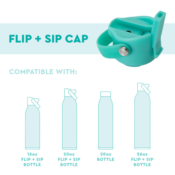 Swig Life Aqua Flip + Sip Cap for 16oz, 20oz, and 26oz bottle fit guide