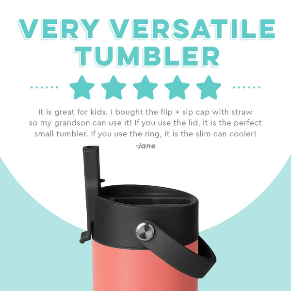 Coral Flip + Sip Slim Tumbler (12oz)